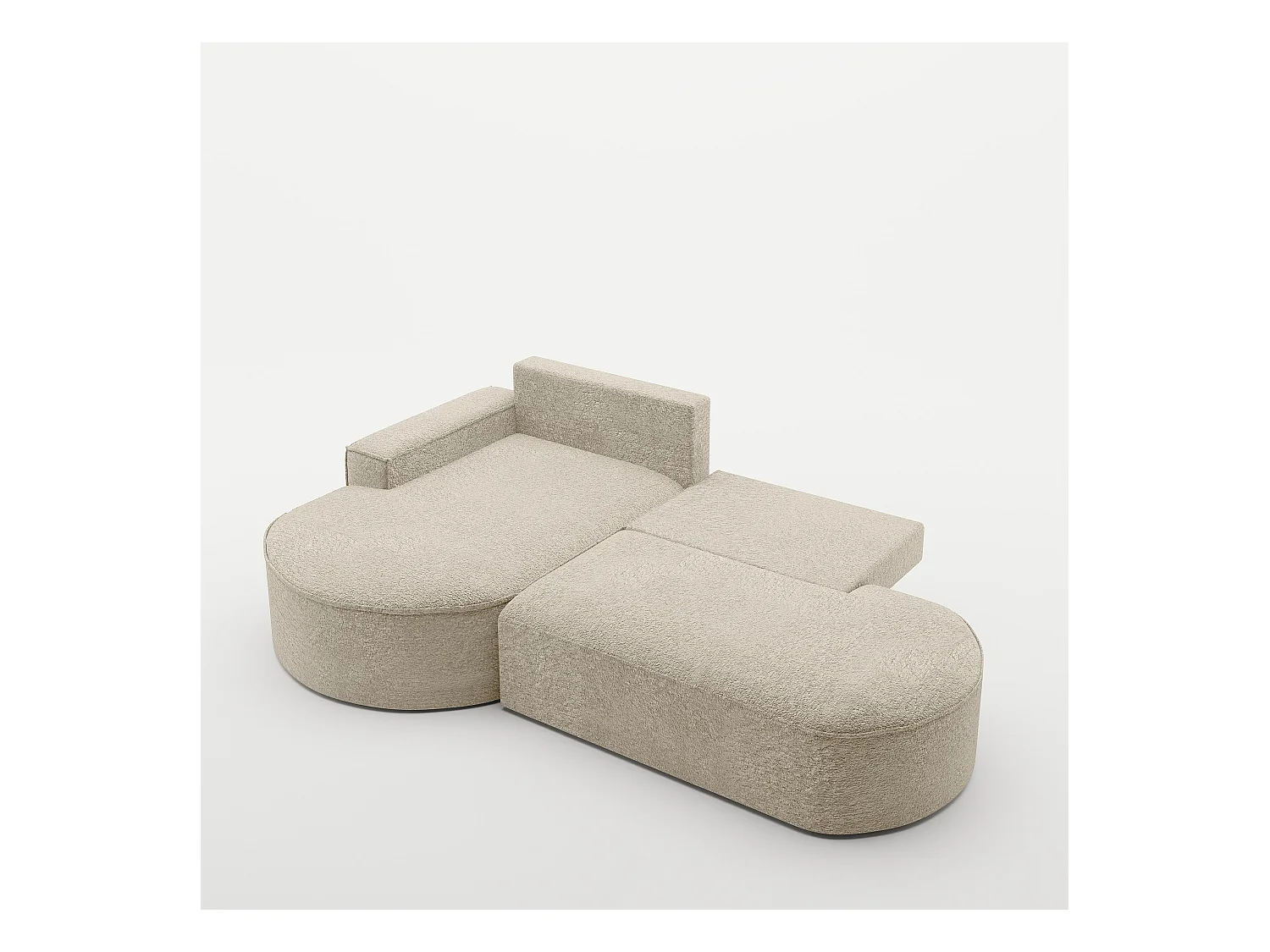 Canapé d'angle Modena Pro - confort et style dans un design moderne tissu Arena Beige Gauche