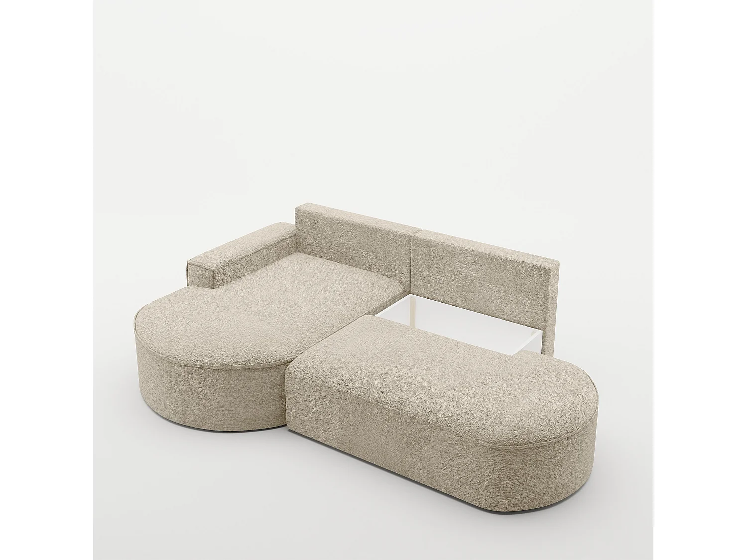 Canapé d'angle Modena Pro - confort et style dans un design moderne tissu Arena Beige Gauche