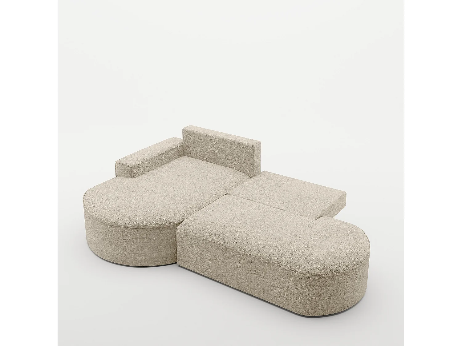 Canapé d'angle Modena Pro - confort et style dans un design moderne tissu Arena Beige Gauche