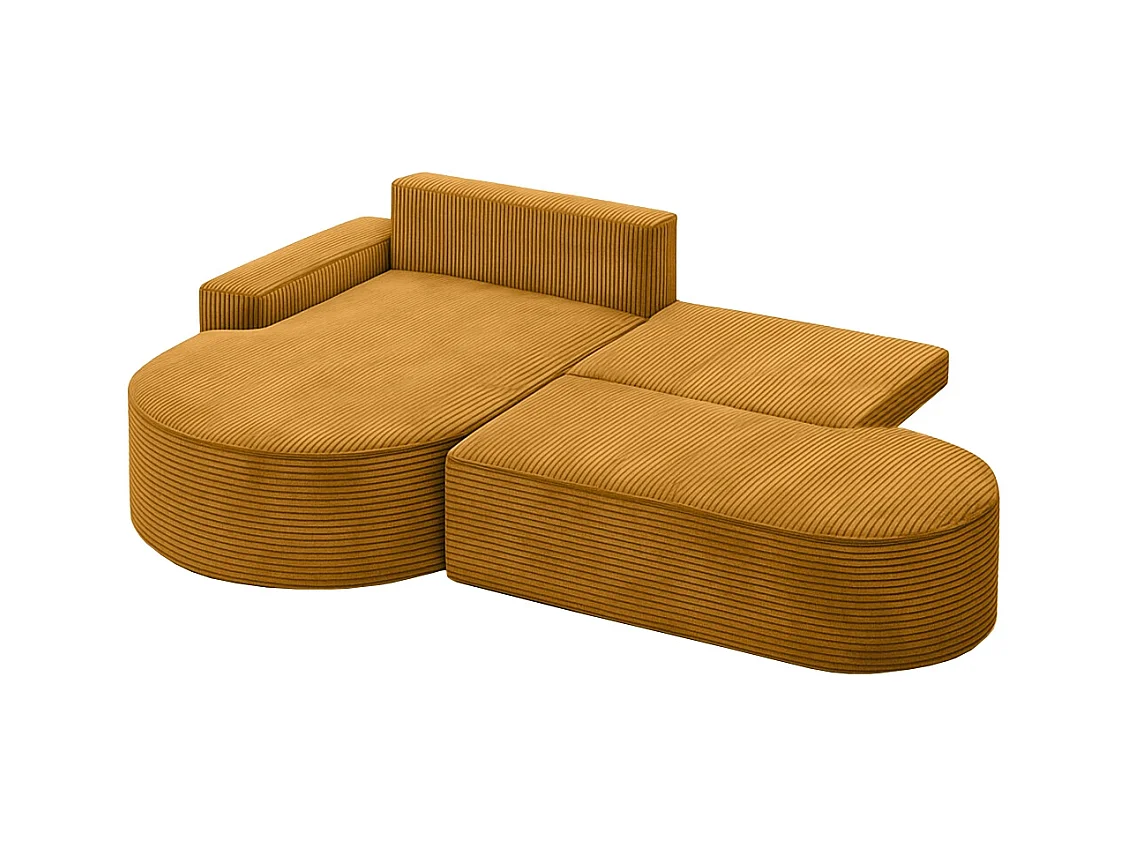 Ecksofa Modena Pro - Komfort und Stil in modernem Design stoff Poso Senffarbe Links