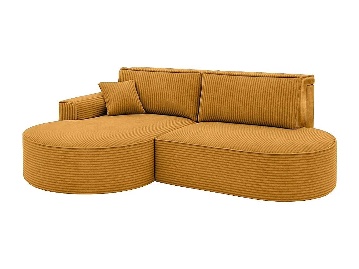 Ecksofa Modena Pro - Komfort und Stil in modernem Design stoff Poso Senffarbe Links
