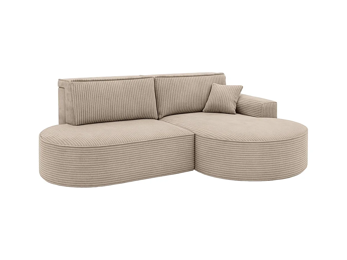 Ecksofa Modena Pro - Komfort und Stil in modernem Design stoff Poso Dunkelbeige Rechts