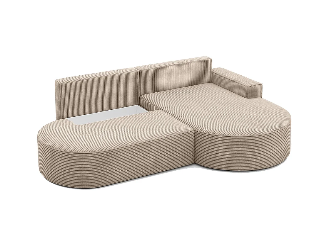 Ecksofa Modena Pro - Komfort und Stil in modernem Design stoff Poso Dunkelbeige Rechts