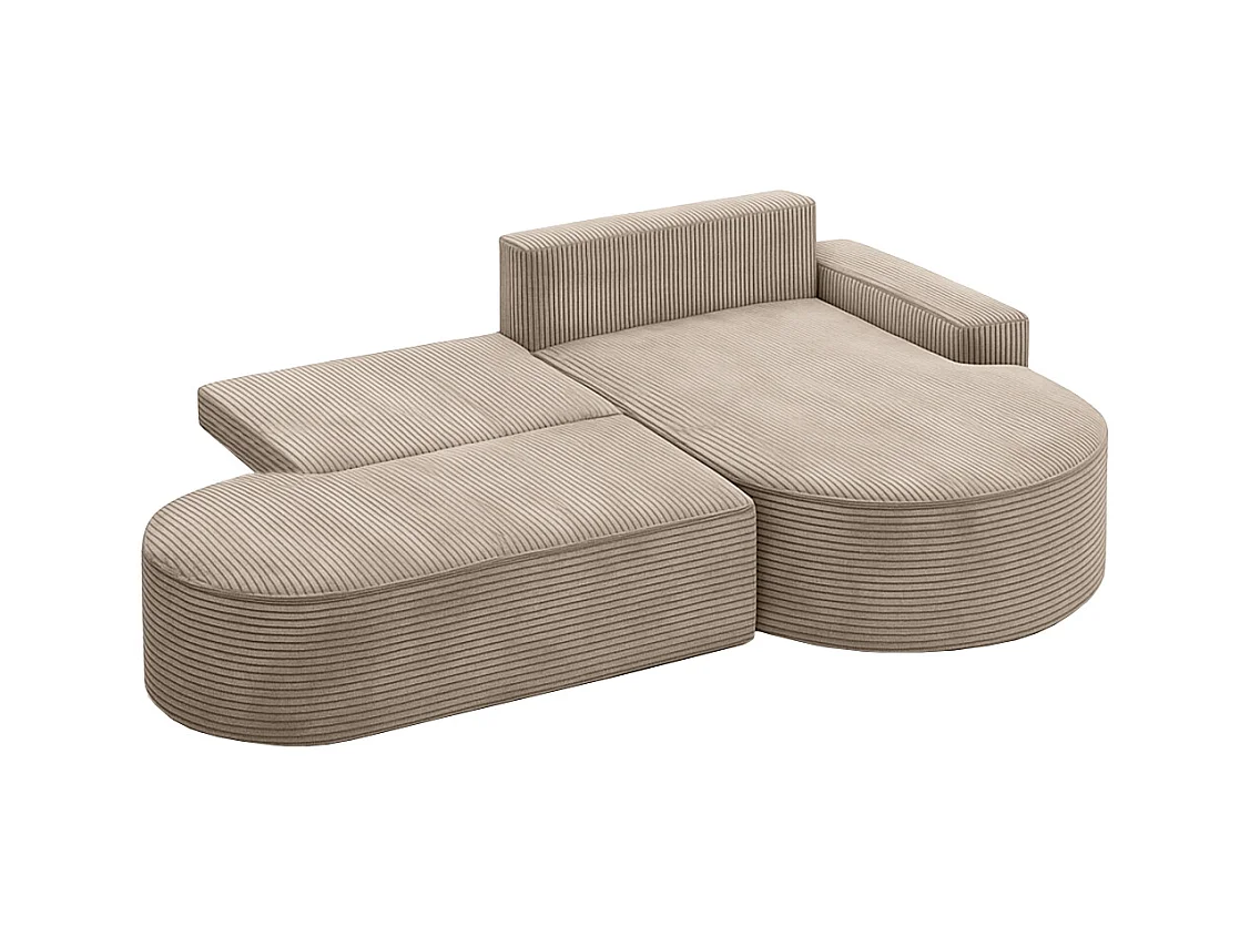 Ecksofa Modena Pro - Komfort und Stil in modernem Design stoff Poso Dunkelbeige Rechts