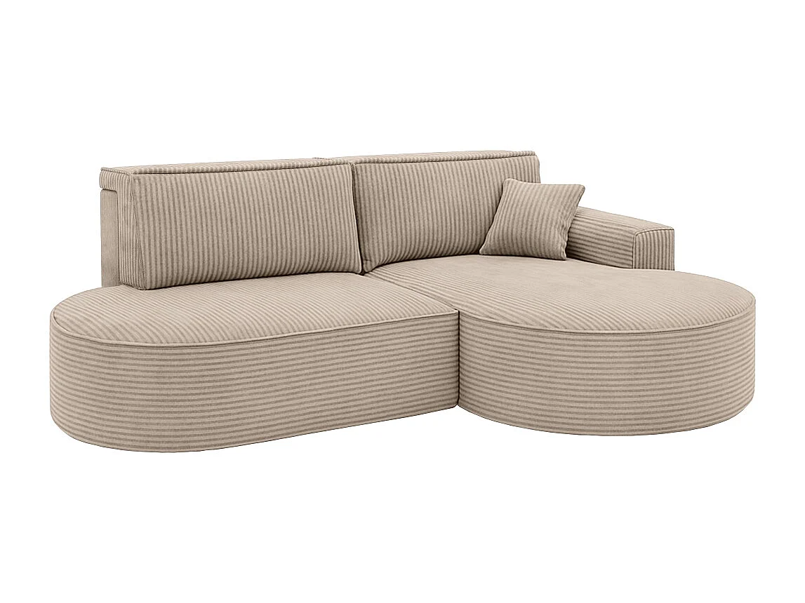Ecksofa Modena Pro - Komfort und Stil in modernem Design stoff Poso Dunkelbeige Rechts