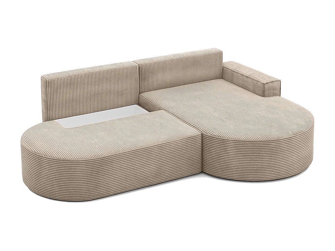 Ecksofa Modena Pro - Komfort und Stil in modernem Design stoff Poso Dunkelbeige Rechts