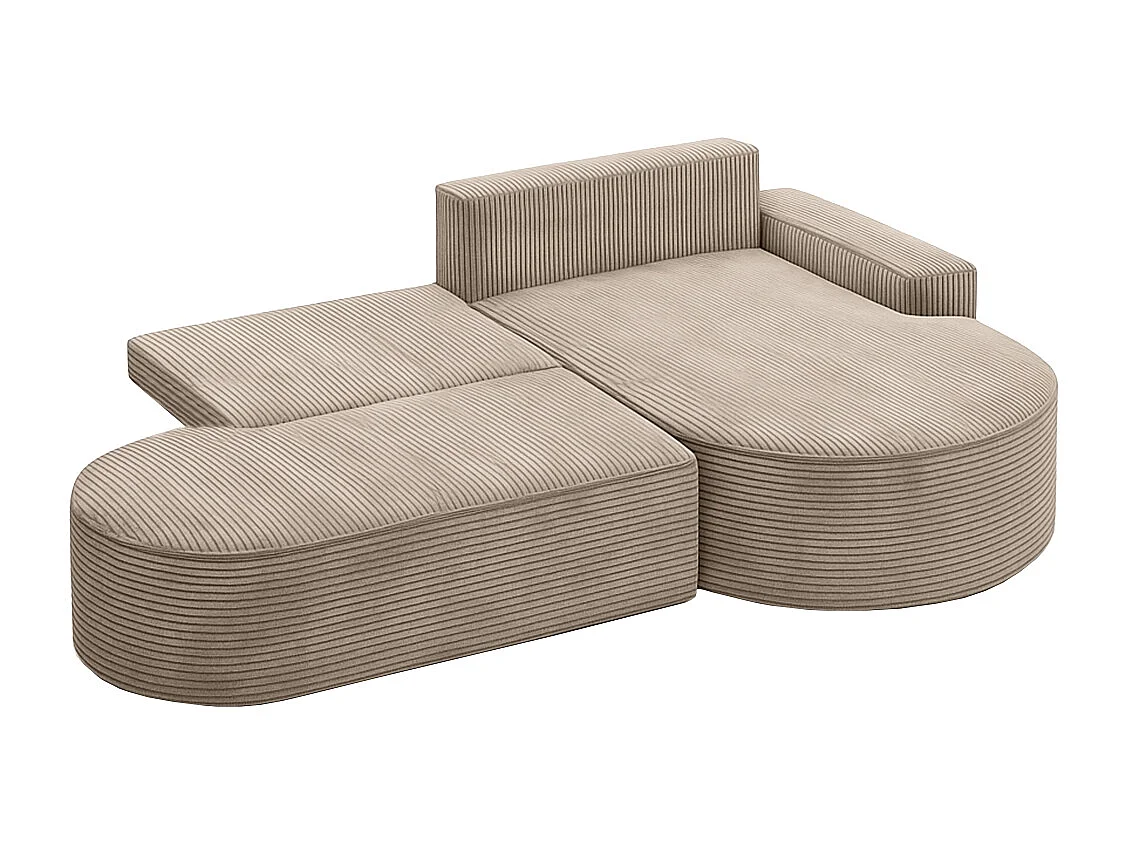 Canapé d'angle Modena Pro - confort et style dans un design moderne tissu Poso beige foncé droite