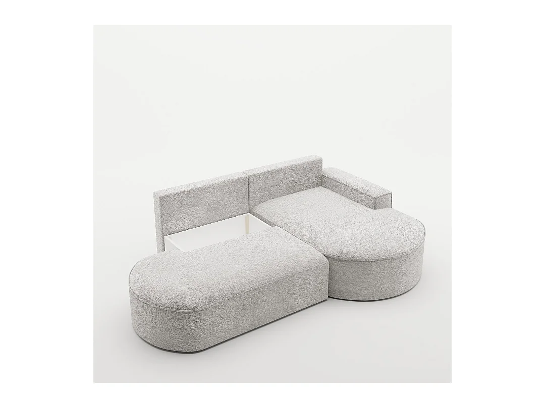 Canapé d'angle Modena Pro - confort et style dans un design moderne tissu Arena Light Grey Right