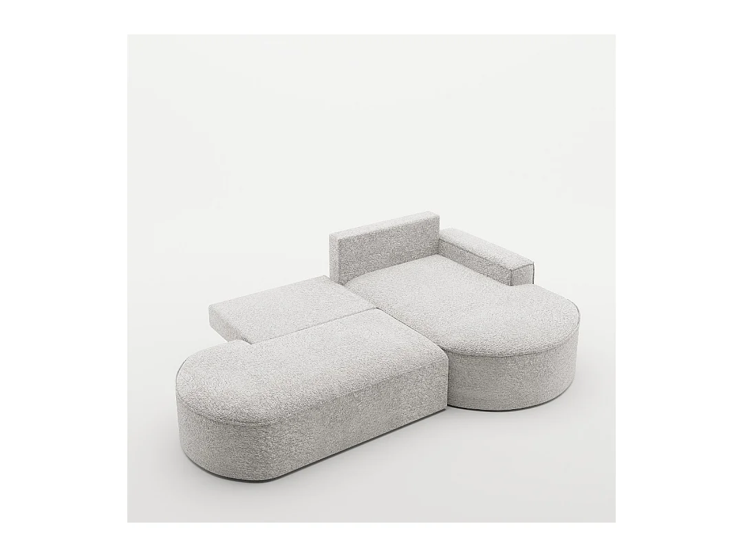 Canapé d'angle Modena Pro - confort et style dans un design moderne tissu Arena Light Grey Right