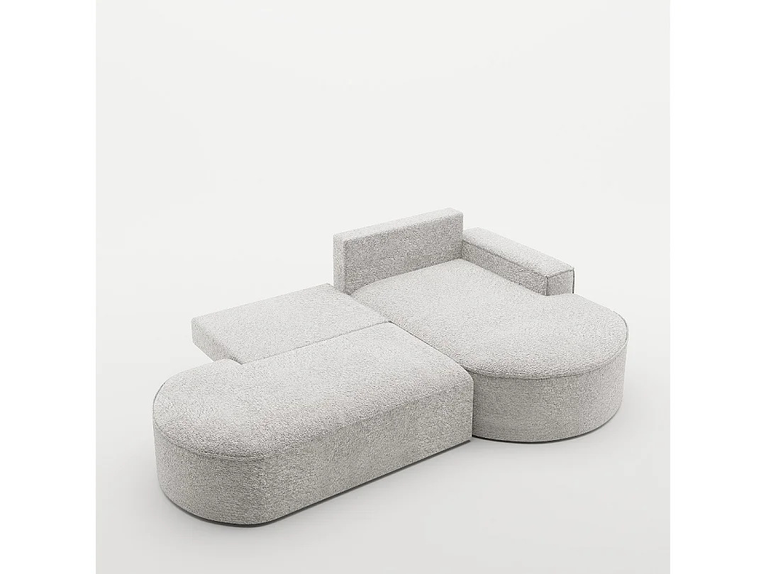 Canapé d'angle Modena Pro - confort et style dans un design moderne tissu Arena Light Grey Right