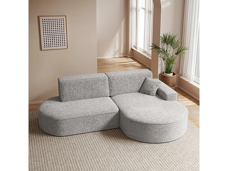 Hoekbank Modena Pro - comfort en stijl in een moderne designstof Arena Light Grey Right