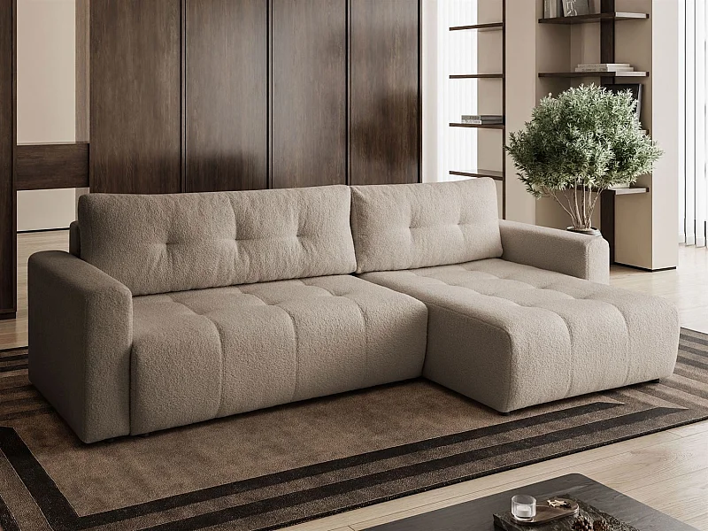 Divano angolare VIENNA - stile, comfort e funzionalità Beige Destra