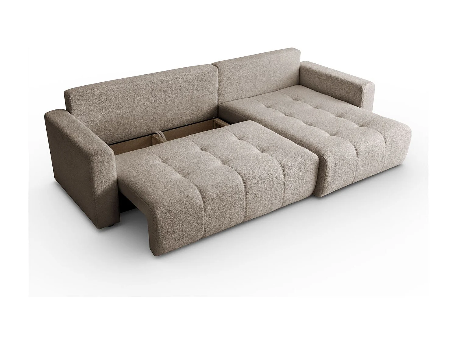 Canapé d'angle VIENNA - style, confort et fonctionnalité Beige Droite