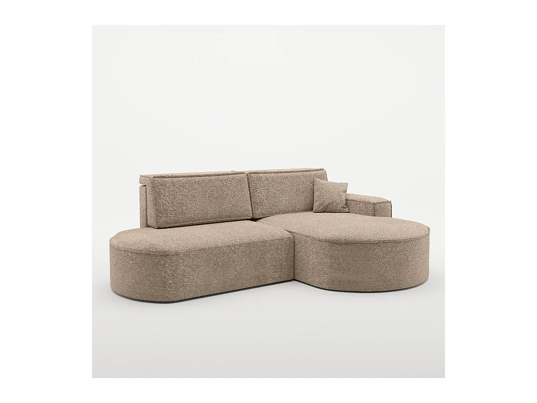 Canapé d'angle Modena Pro - confort et style dans un design moderne tissu Arena Dark Beige Droite