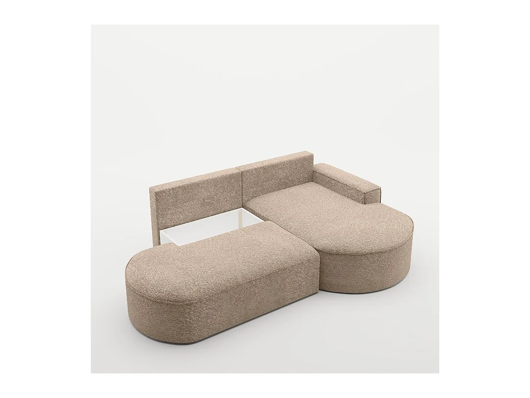 Canapé d'angle Modena Pro - confort et style dans un design moderne tissu Arena Dark Beige Droite