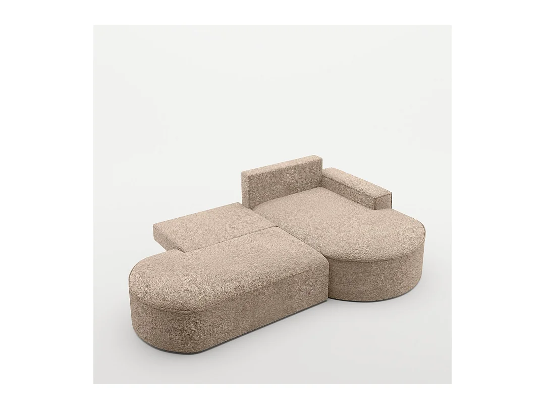 Canapé d'angle Modena Pro - confort et style dans un design moderne tissu Arena Dark Beige Droite