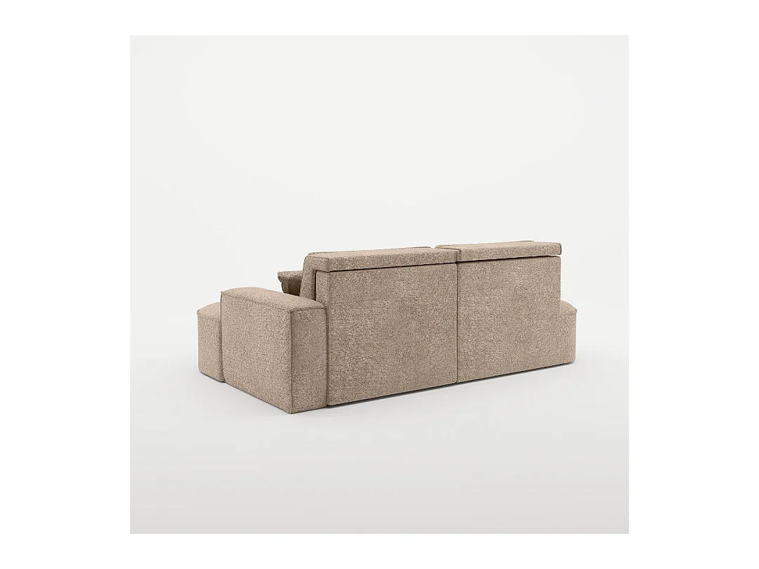 Canapé d'angle Modena Pro - confort et style dans un design moderne tissu Arena Dark Beige Droite