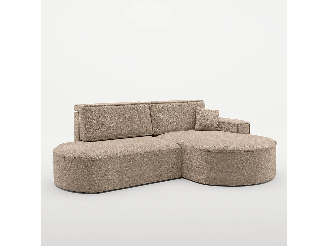 Canapé d'angle Modena Pro - confort et style dans un design moderne tissu Arena Dark Beige Droite