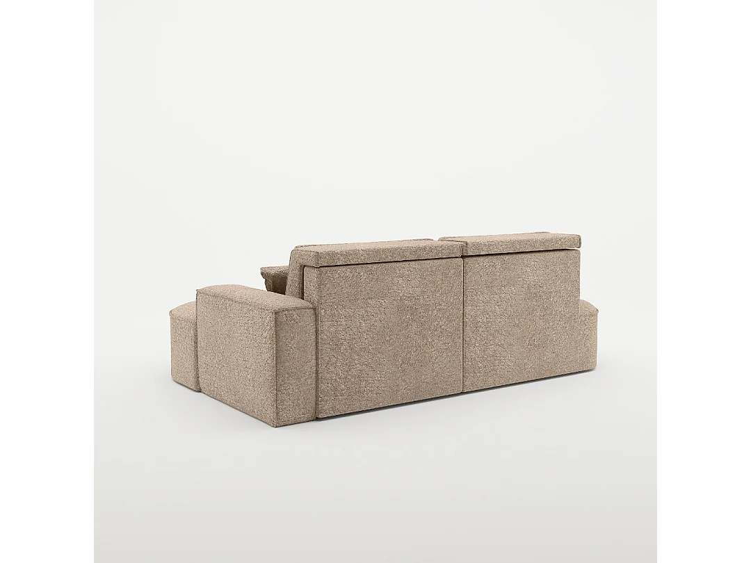 Canapé d'angle Modena Pro - confort et style dans un design moderne tissu Arena Dark Beige Droite