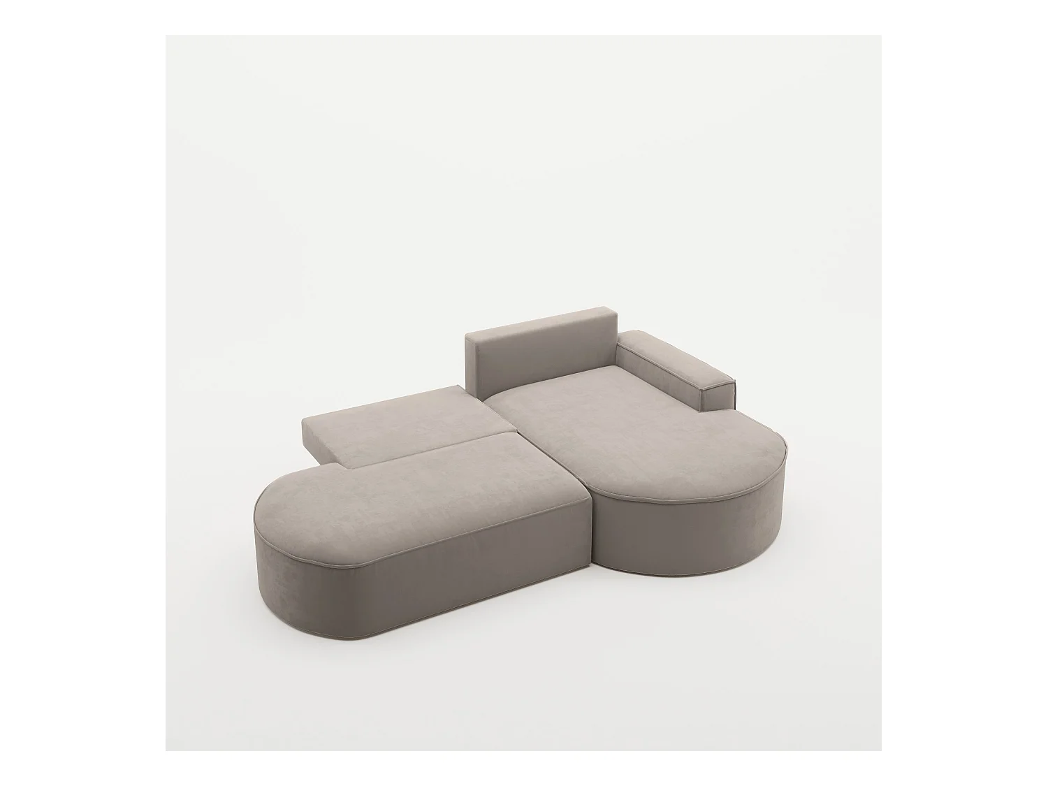 Canapé d'angle Modena Pro - confort et style dans un design moderne tissu Salvador beige clair droite