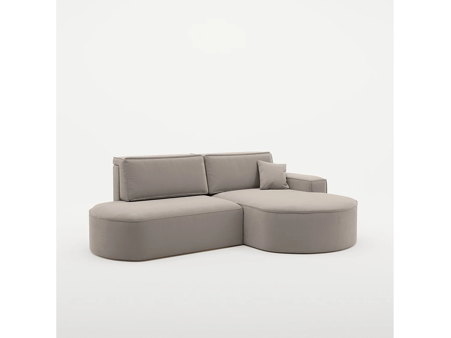 Canapé d'angle Modena Pro - confort et style dans un design moderne tissu Salvador beige clair droite