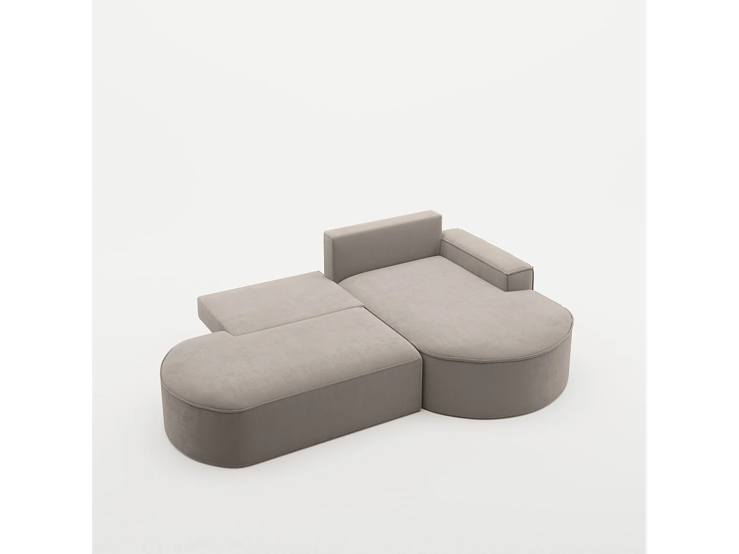 Canapé d'angle Modena Pro - confort et style dans un design moderne tissu Salvador beige clair droite