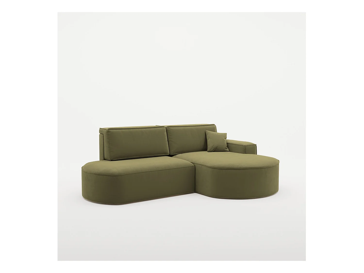 Canapé d'angle Modena Pro - Confort et style dans un tissu design moderne Salvador Olive Right