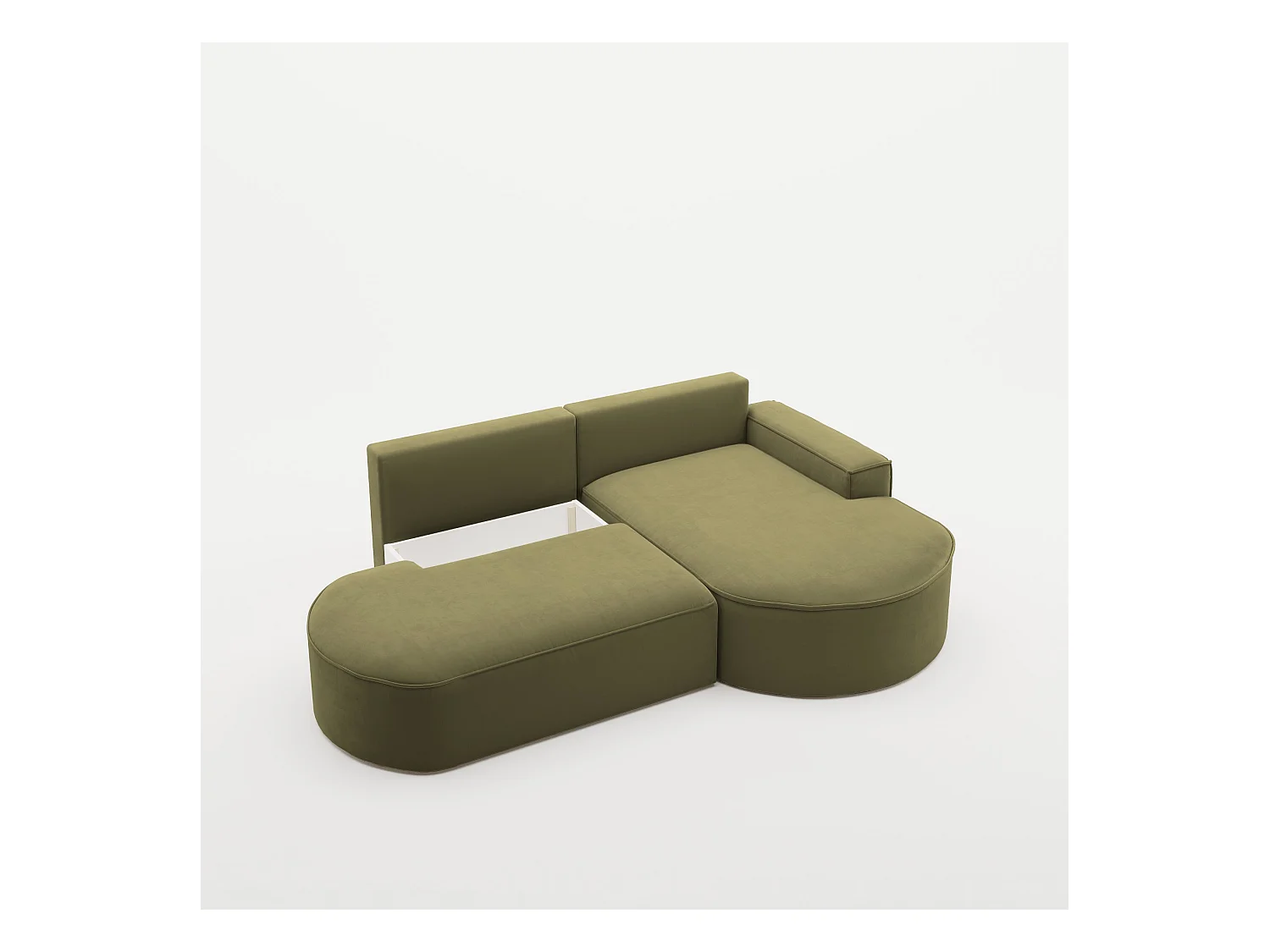 Canapé d'angle Modena Pro - Confort et style dans un tissu design moderne Salvador Olive Right