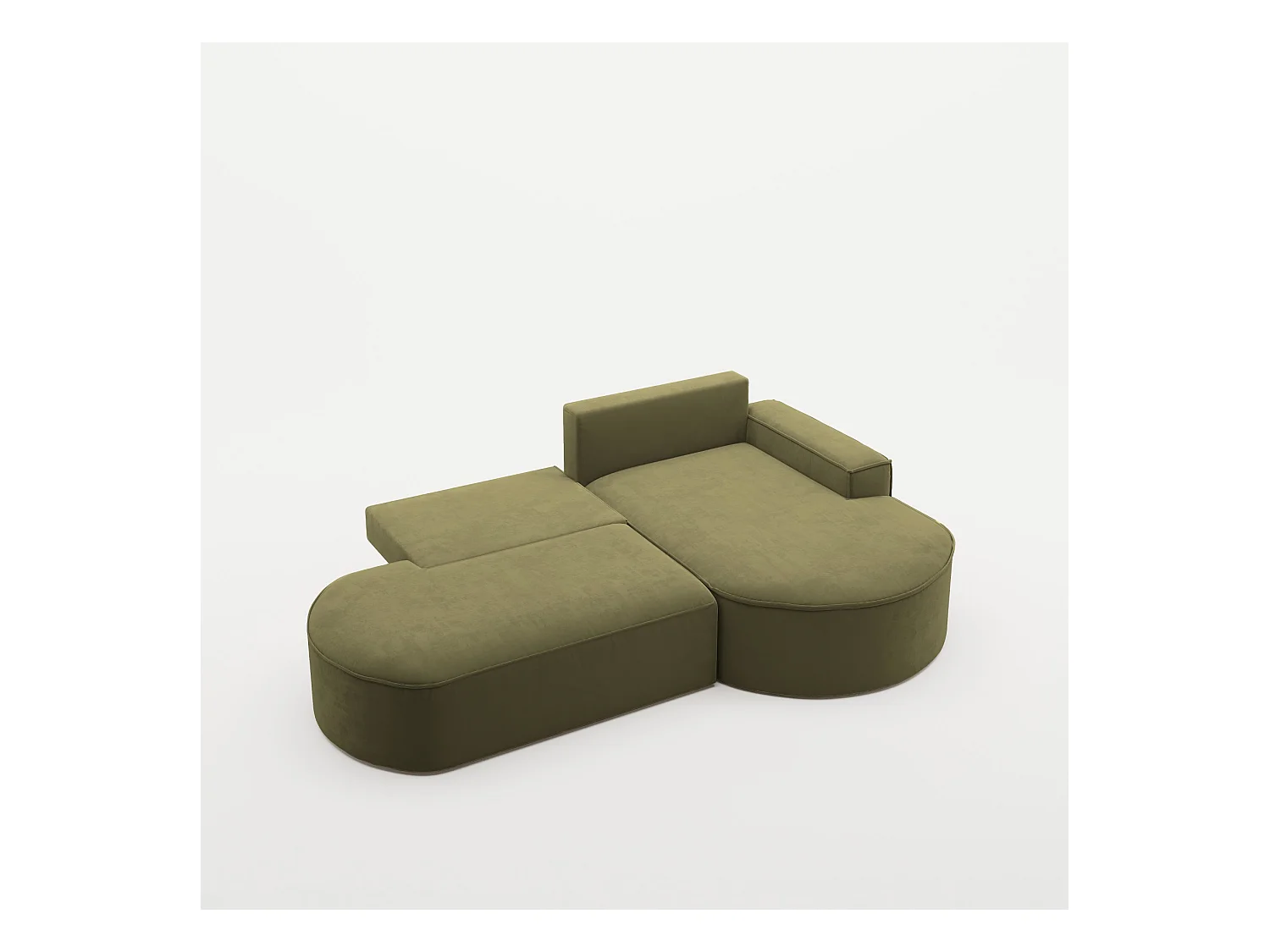 Canapé d'angle Modena Pro - Confort et style dans un tissu design moderne Salvador Olive Right