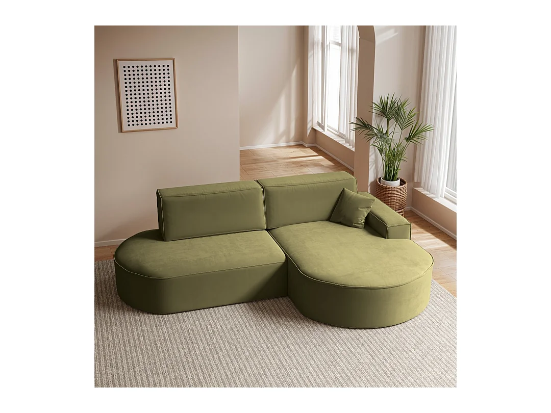 Ecksofa Modena Pro - Komfort und Stil in modernem Design stoff Salvador Olive Rechts