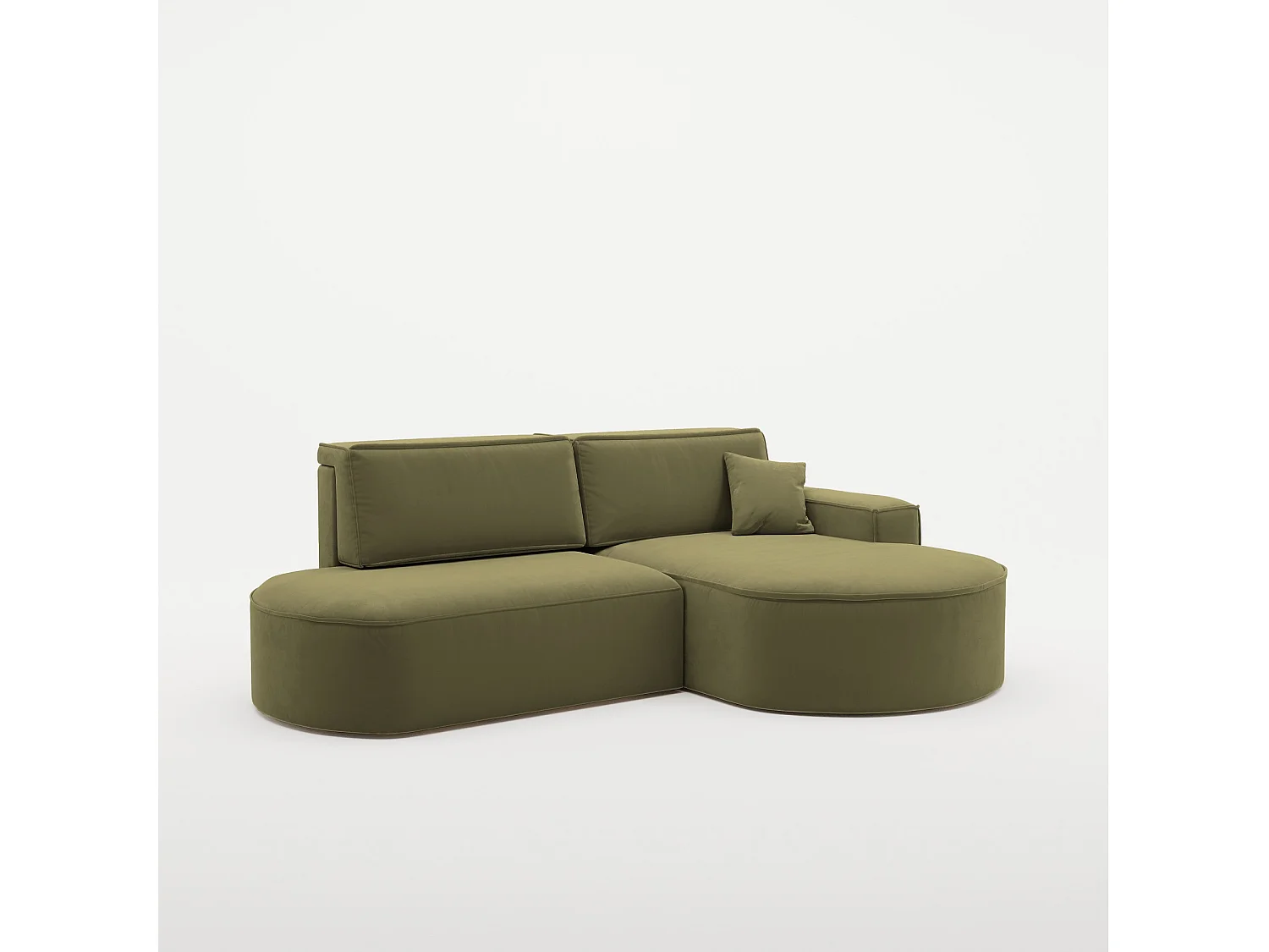 Canapé d'angle Modena Pro - Confort et style dans un tissu design moderne Salvador Olive Right
