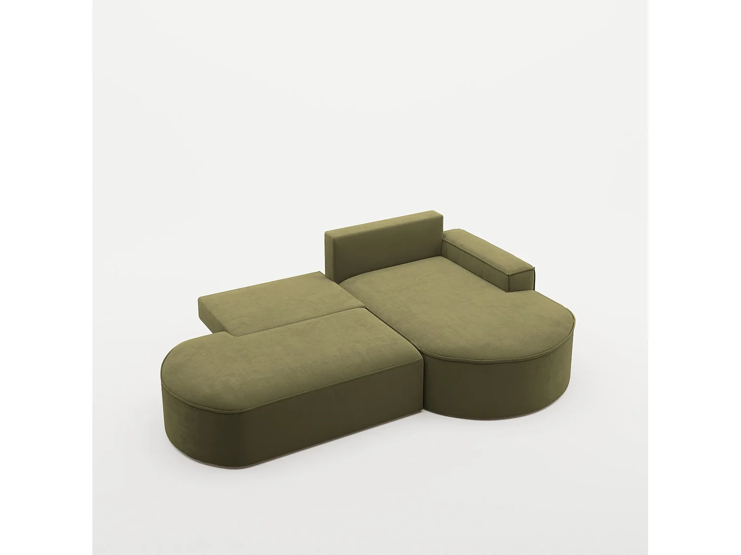 Canapé d'angle Modena Pro - Confort et style dans un tissu design moderne Salvador Olive Right