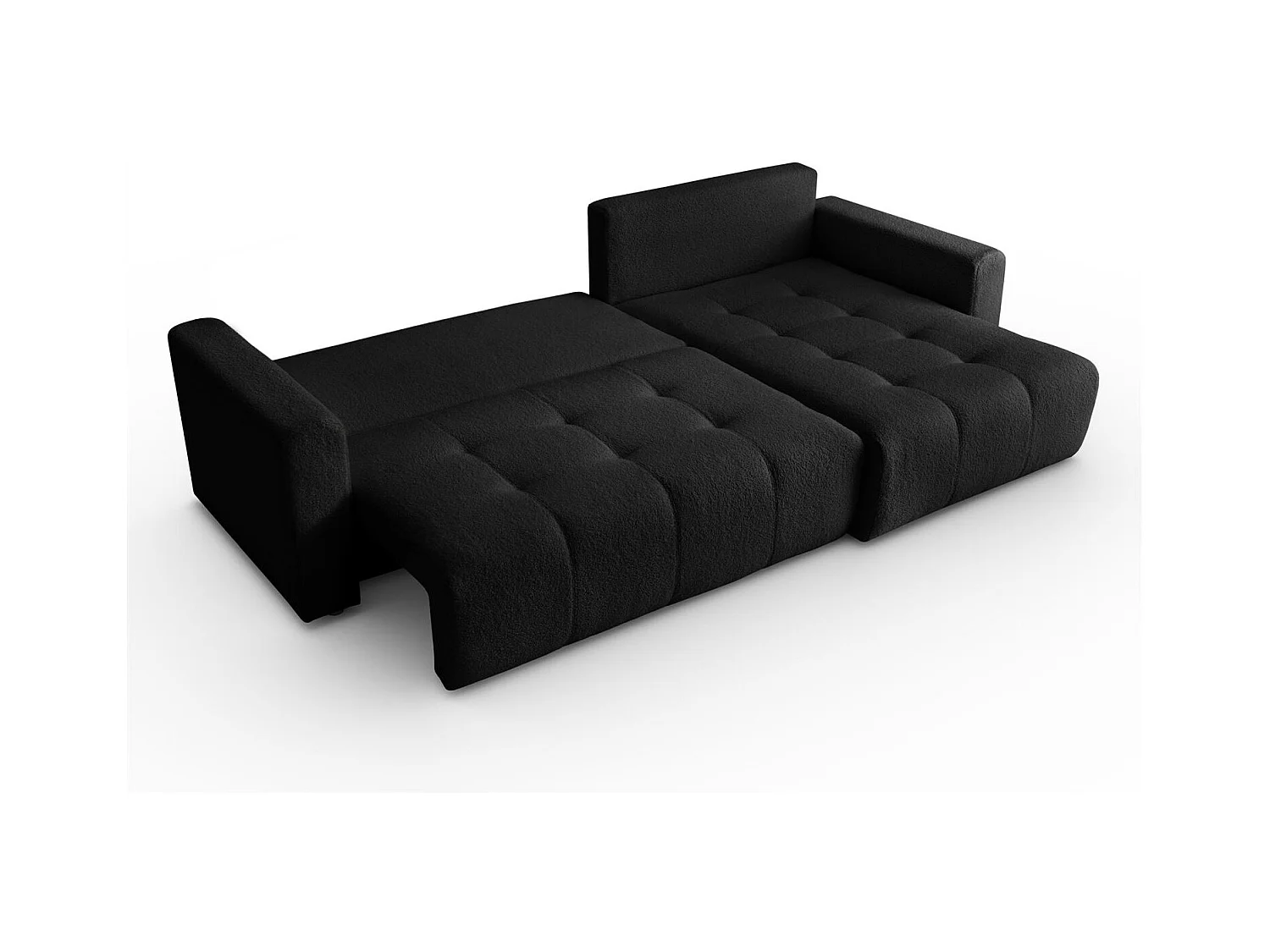 Canapé d'angle VIENNA - style, confort et fonctionnalité Noir Droite