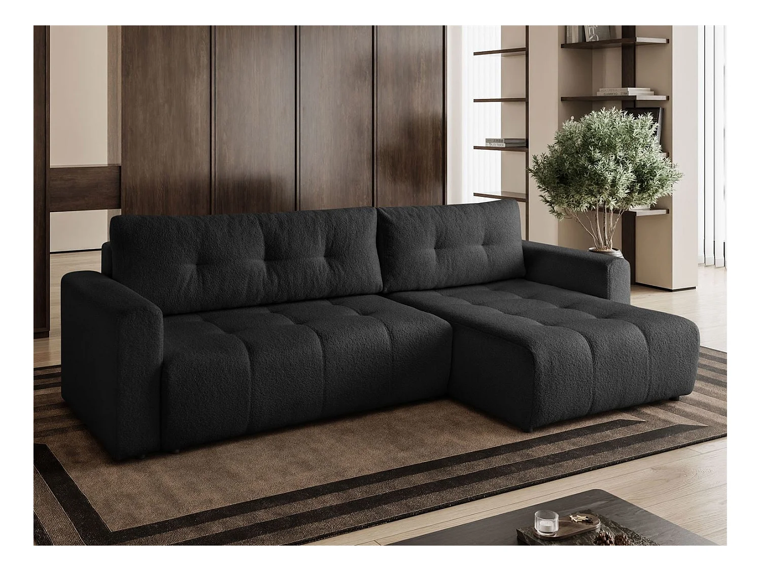 Ecksofa VIENNA - Stil, Komfort und Funktionalität Schwarz Rechts