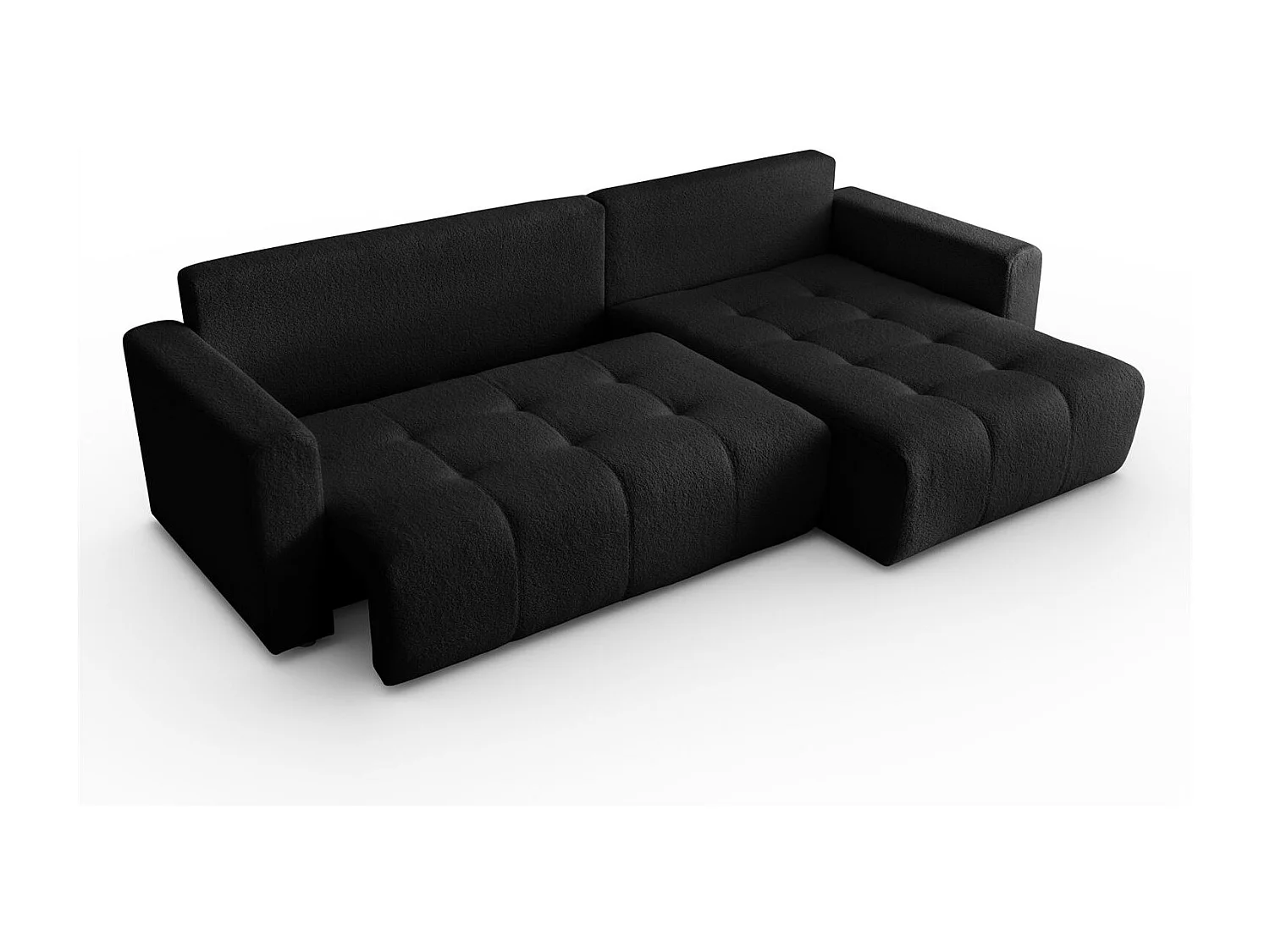 Ecksofa VIENNA - Stil, Komfort und Funktionalität Schwarz Rechts