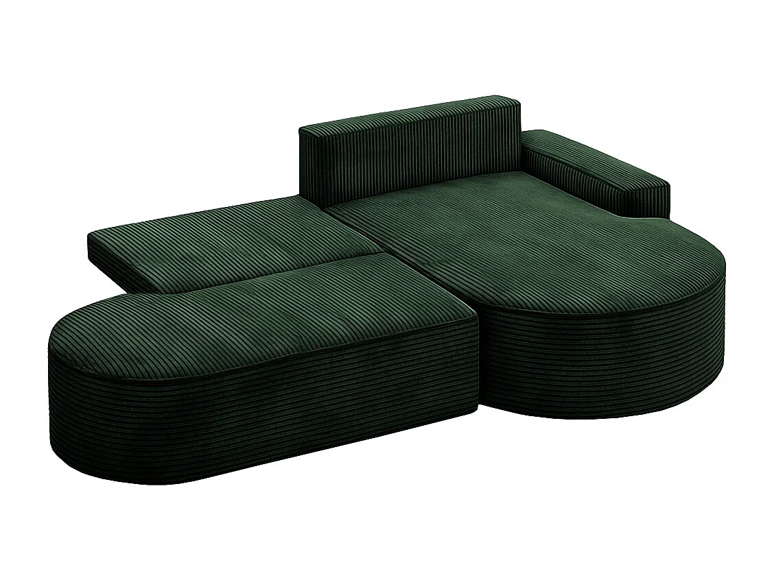 Canapé d'angle Modena Pro - Confort et style dans un tissu au design moderne Poso Green Right