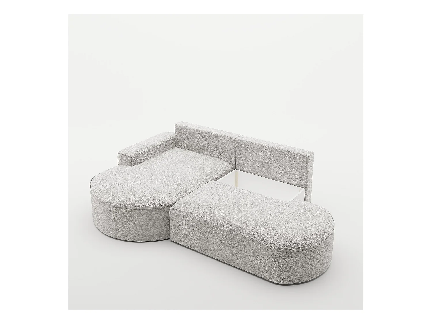 Canapé d'angle Modena Pro - confort et style dans un design moderne tissu Arena Light Grey Left