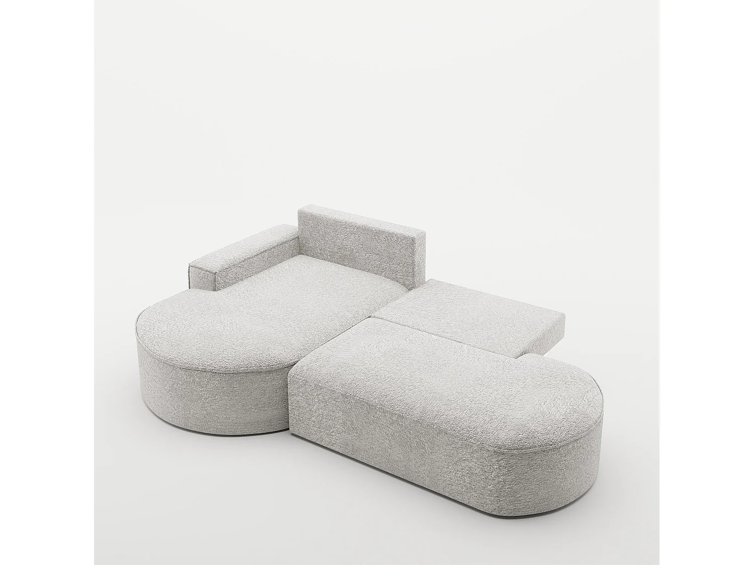 Canapé d'angle Modena Pro - confort et style dans un design moderne tissu Arena Light Grey Left