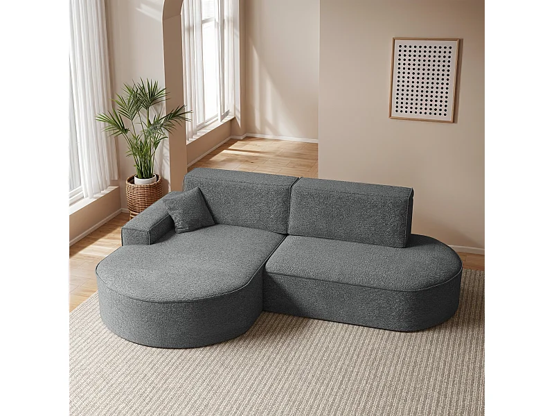 Hoekbank Modena Pro - comfort en stijl in een moderne designstof Arena Antraciet Links