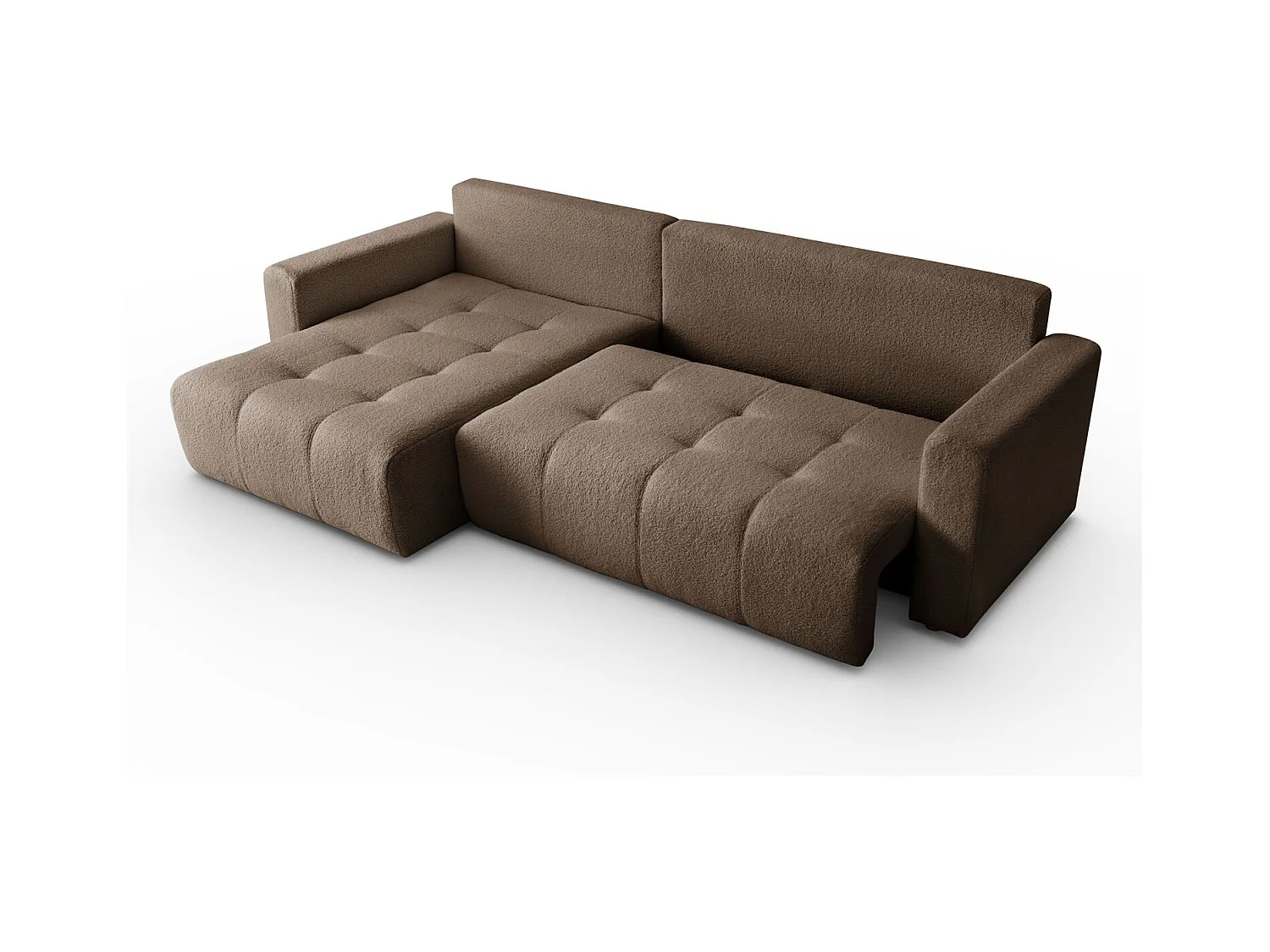 Canapé d'angle VIENNA - style, confort et fonctionnalité Marron Gauche
