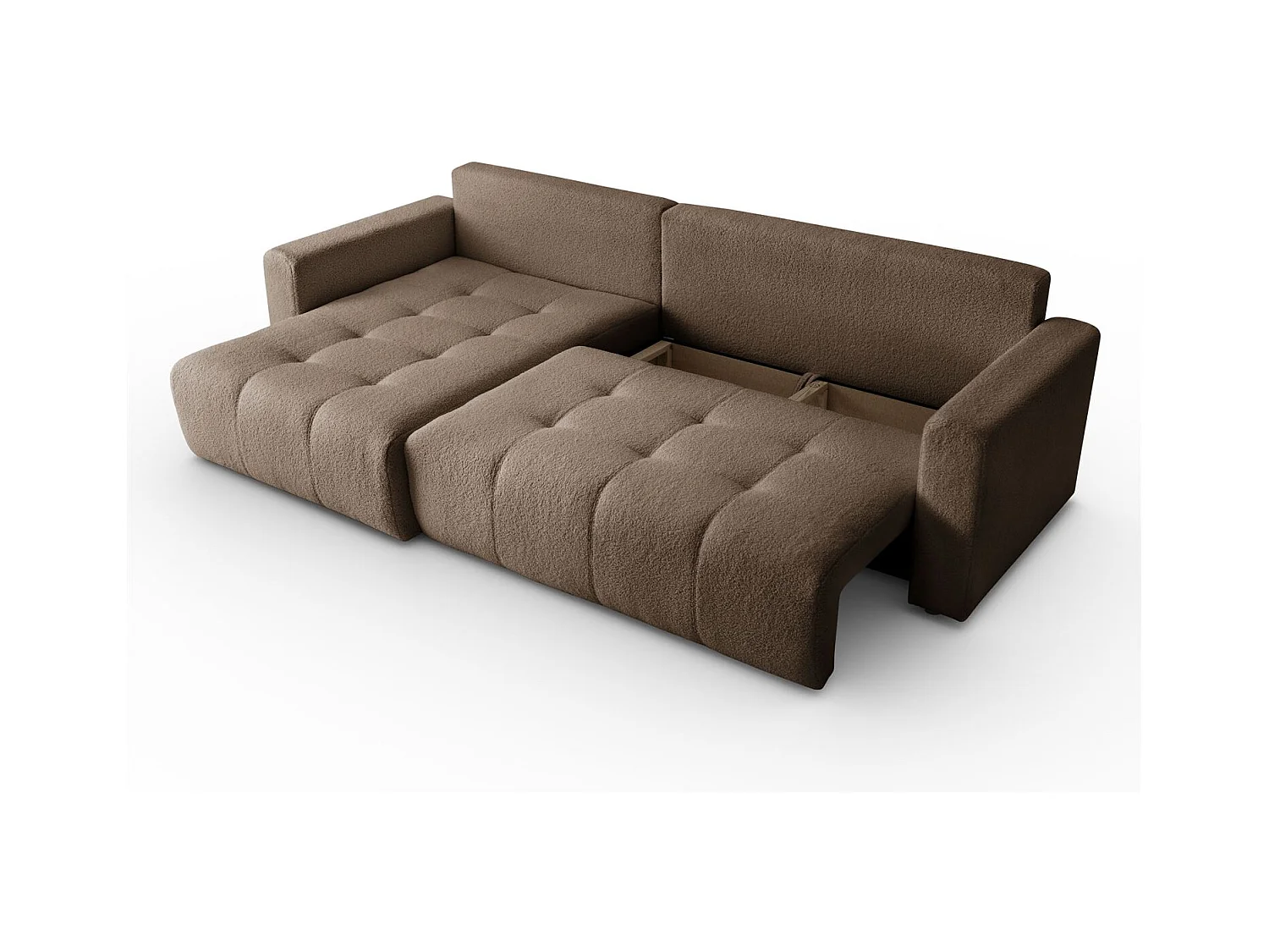 Canapé d'angle VIENNA - style, confort et fonctionnalité Marron Gauche