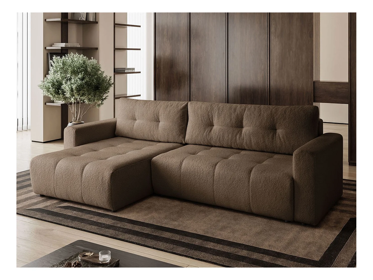 Ecksofa VIENNA - Stil, Komfort und Funktionalität Braun Links