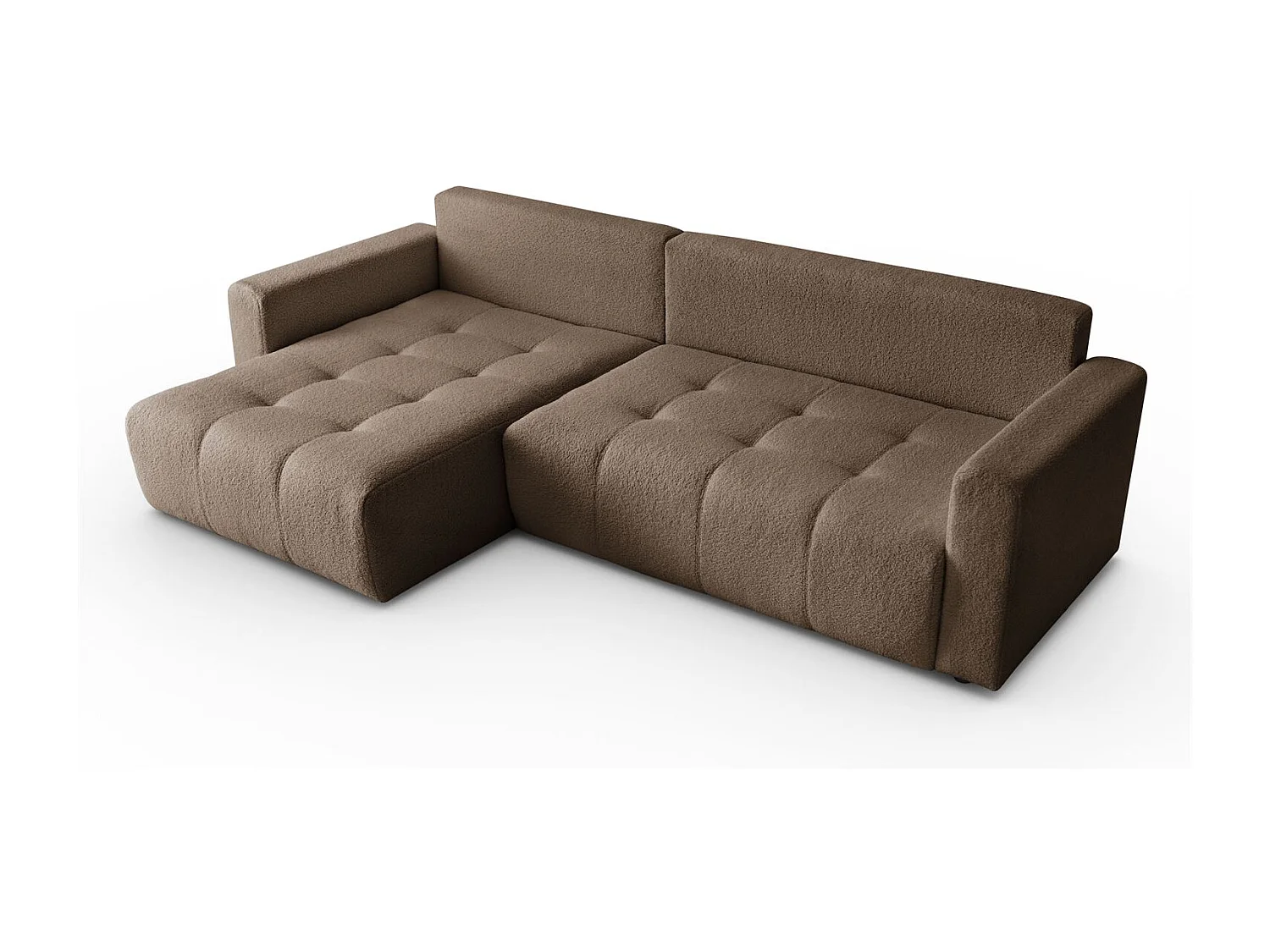 Canapé d'angle VIENNA - style, confort et fonctionnalité Marron Gauche
