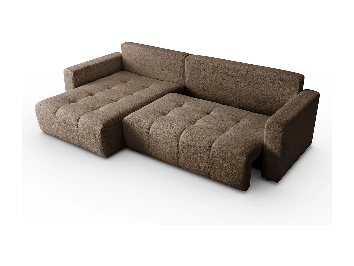 Canapé d'angle VIENNA - style, confort et fonctionnalité Marron Gauche