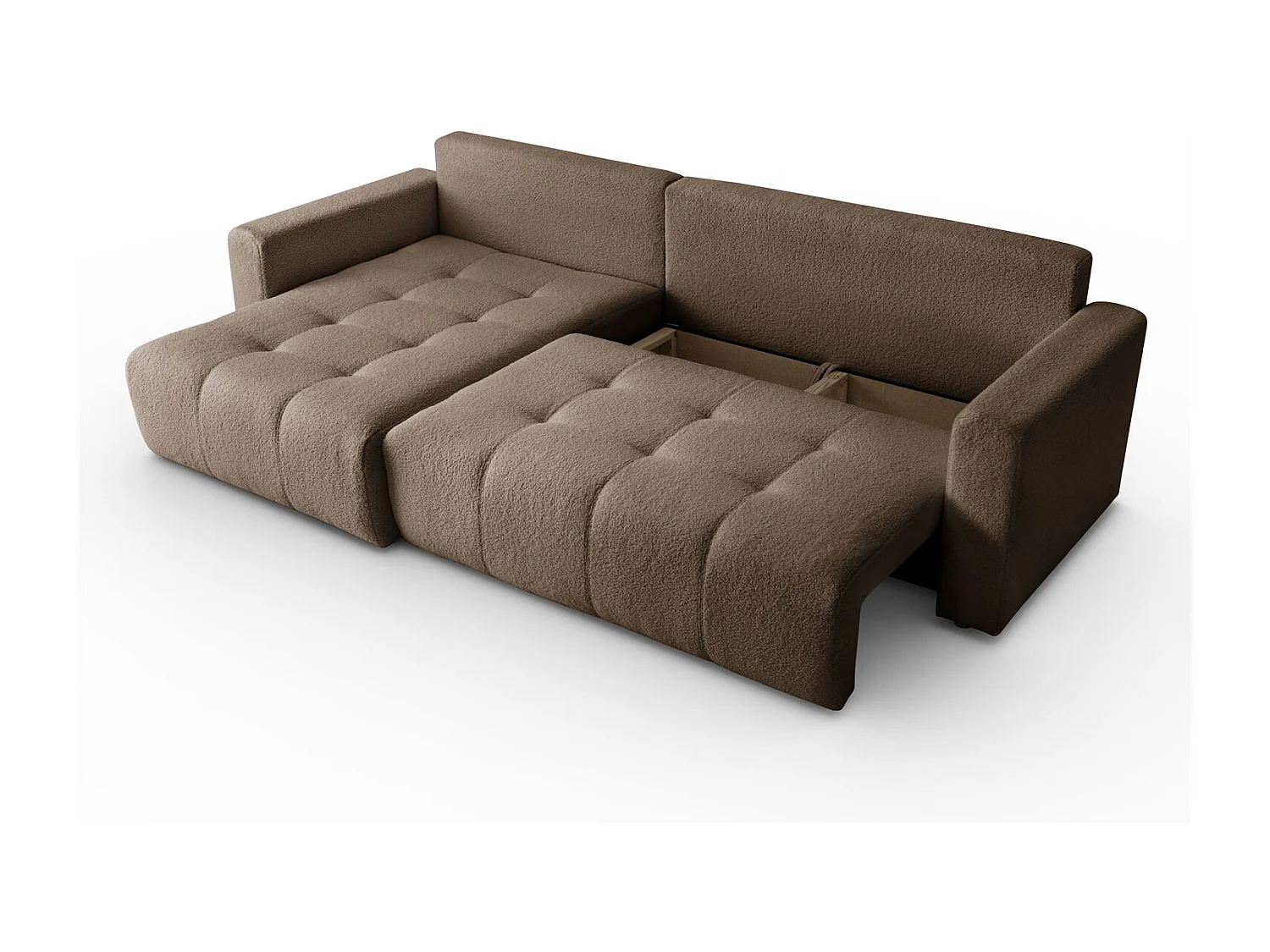 Canapé d'angle VIENNA - style, confort et fonctionnalité Marron Gauche