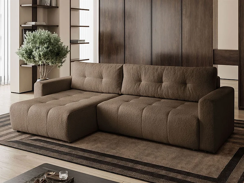 Divano angolare VIENNA - stile, comfort e funzionalità Marrone Sinistra