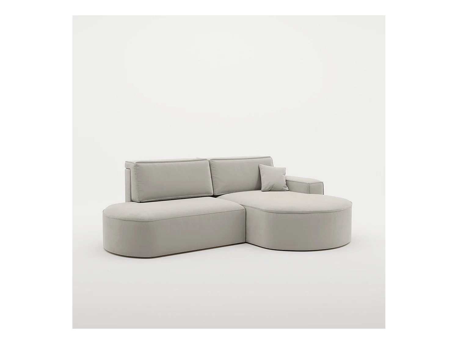 Canapé d'angle Modena Pro - confort et style dans un design moderne tissu Salvador Light Grey Right