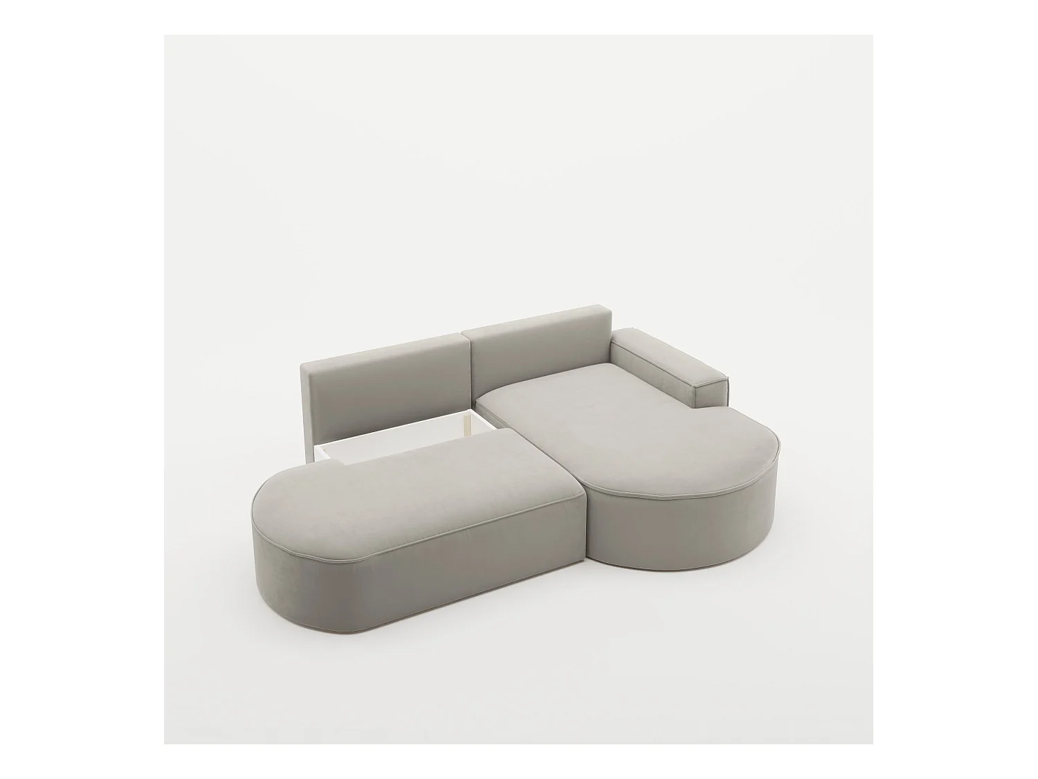 Canapé d'angle Modena Pro - confort et style dans un design moderne tissu Salvador Light Grey Right