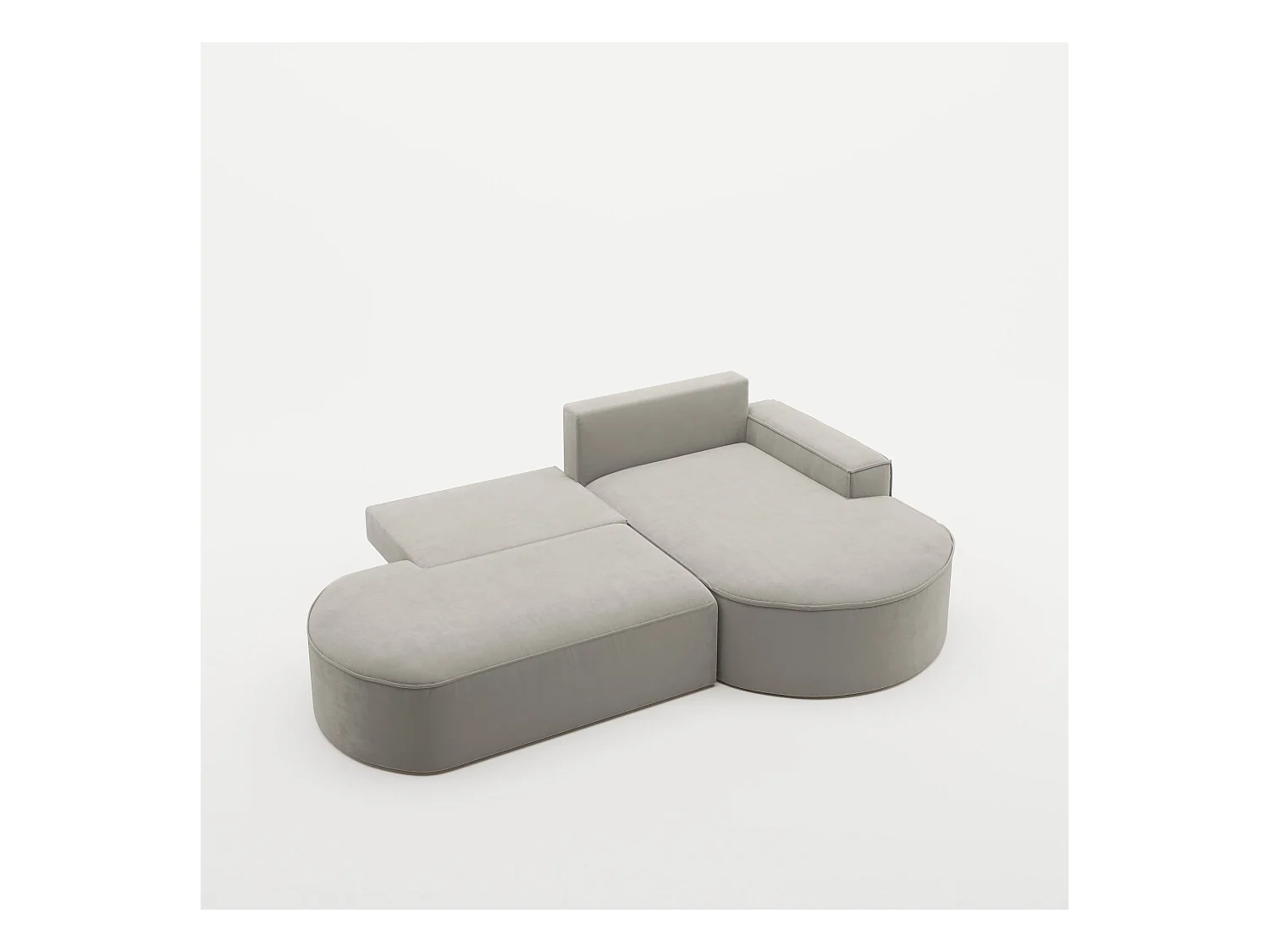 Canapé d'angle Modena Pro - confort et style dans un design moderne tissu Salvador Light Grey Right