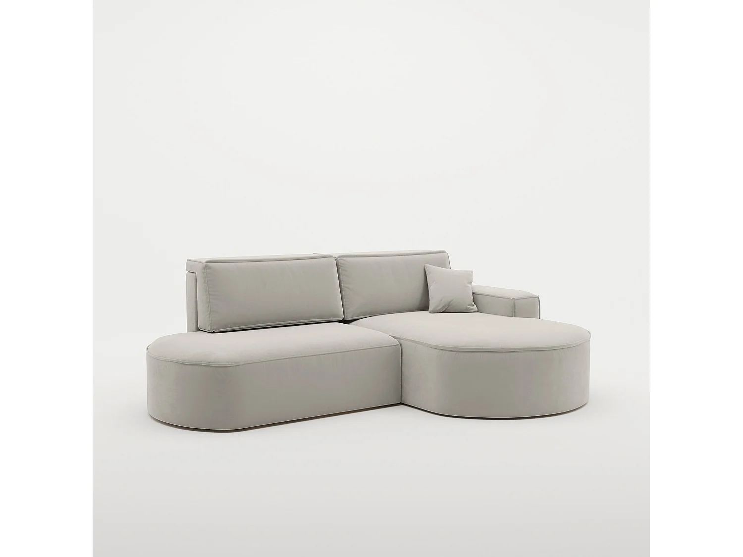 Canapé d'angle Modena Pro - confort et style dans un design moderne tissu Salvador Light Grey Right